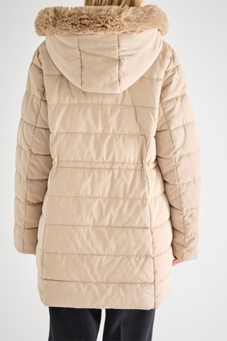 Lange Gewatteerde Jas Beige