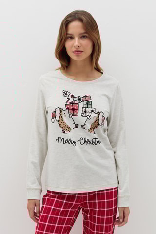 Pyjama - Ecru en Rood