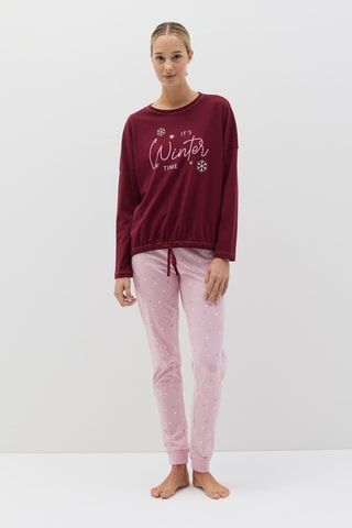 Pyjama - Bordeauxrood en Roze