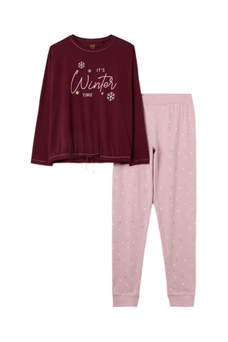 Pyjama - Bordeauxrood en Roze