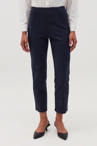 7/8 Broek Hoge Taille. Marineblauw