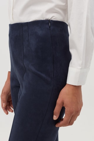 7/8 Broek Hoge Taille. Marineblauw