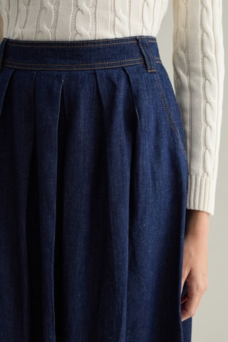 Lange Rok Hoge Taille - Donkerblauw