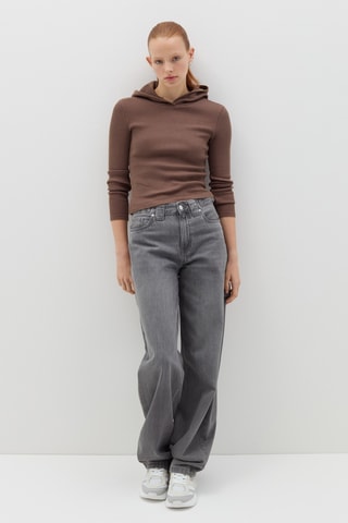 T-shirt met Capuchon - Bruin