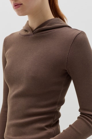 T-shirt met Capuchon - Bruin