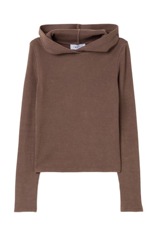 T-shirt met Capuchon - Bruin