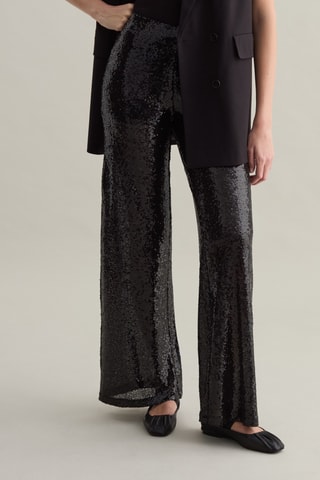 Broek Hoge taille Wide Legs - Zwart