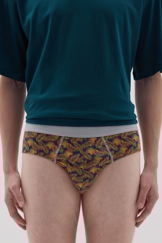 5 Biologisch Katoenen Slips - Donkergroen en Wit