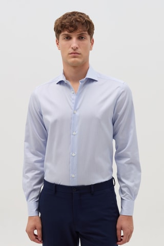 Overhemd - Lichtblauw en Wit