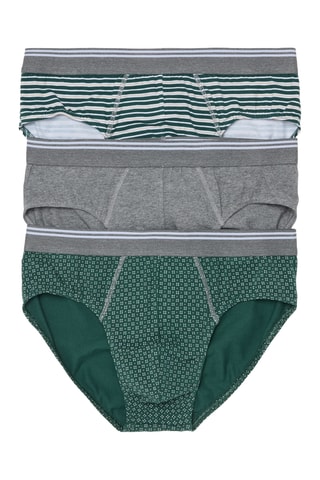 3 Biologisch Katoenen Slips - gemêleerd grijs en donkergrijs