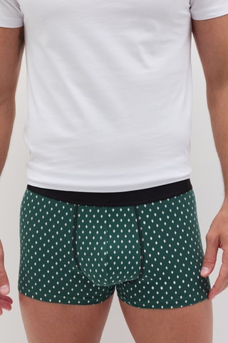 3 Biologisch Katoenen Boxers - Zwart en Donkergroen