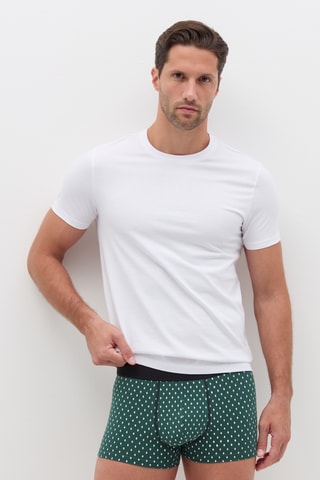 3 Biologisch Katoenen Boxers - Zwart en Donkergroen