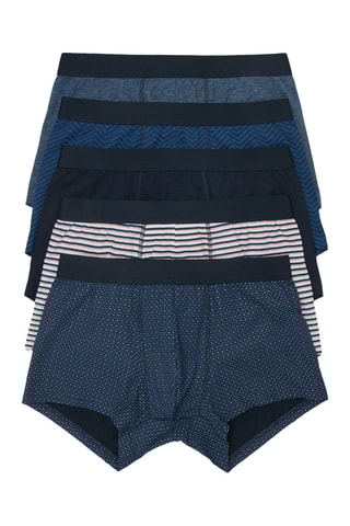 5 Biologisch Katoenen Boxers - Blauw en Wit
