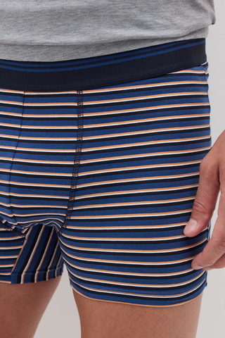 3 Biologisch Katoenen Boxers - Marineblauw en Lichtgrijs