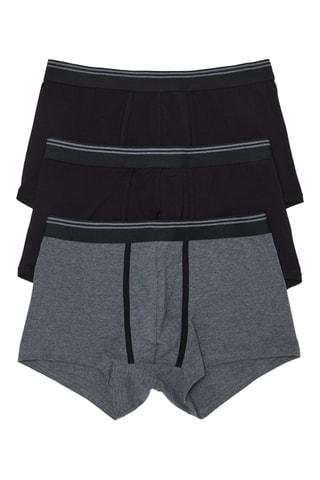 3 Biologisch Katoenen Boxers - Grijs en Zwart