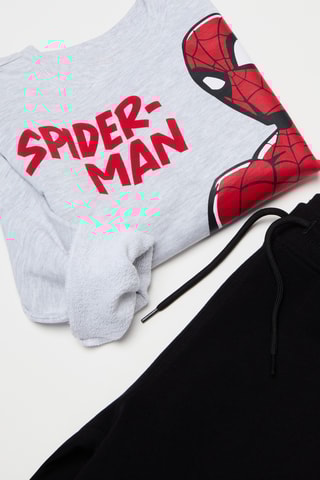 Sweater en Joggingbroek Spider-Man Avengers Marvel - Gemêleerd Lichtgrijs en Zwart