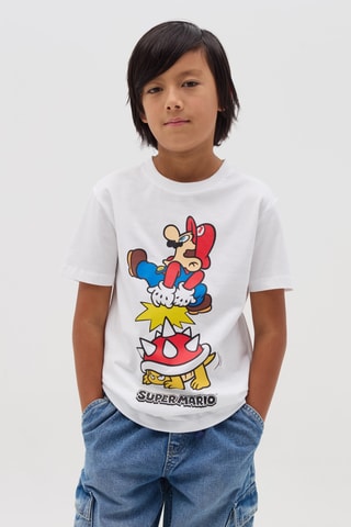 T-shirt Mario Super Mario - Wit