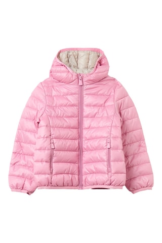 Gewatteerde jas met capuchon - Roze