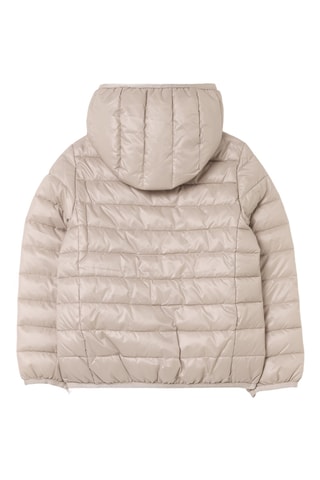 Gewatteerde jas met capuchon - Beige