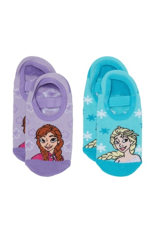 2 Paar Antislipkousenvoetjes Elsa en Anna Frozen Disney - Paars en Turquoise