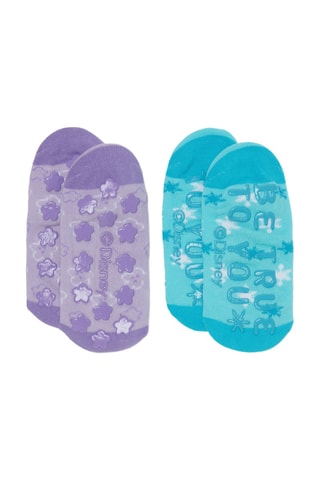 2 Paar Antislipkousenvoetjes Elsa en Anna Frozen Disney - Paars en Turquoise
