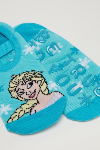 2 Paar Antislipkousenvoetjes Elsa en Anna Frozen Disney - Paars en Turquoise
