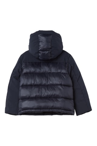 Gewatteerde jas met capuchon - Marineblauw