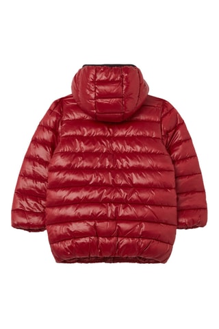 Gewatteerde jas met capuchon - Rood