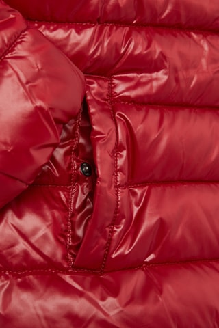 Gewatteerde jas met capuchon - Rood