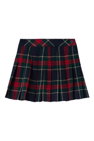 Plissérok - Donkerblauw en Rood