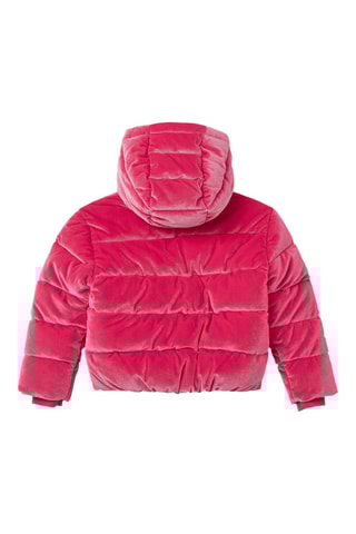 Gewatteerde jas met capuchon - Fuchsia