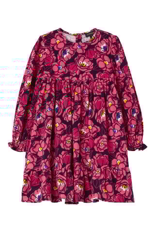 Jurk met Ruches Fuchsia en Paars