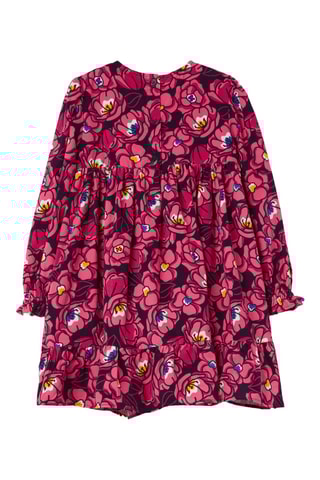 Jurk met Ruches Fuchsia en Paars