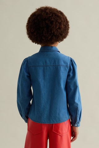 Spijkerblouse. Indigoblauw