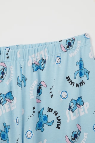 Biologisch Katoenen Nachthemd Stitch Lilo en Stitch Disney - Blauw en Wit