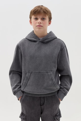 Sweater met capuchon - Donkergrijs