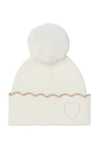 Muts met pompons - Wit