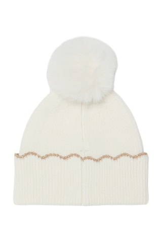 Muts met pompons - Wit