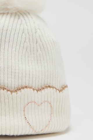 Muts met pompons - Wit