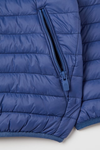 Gewatteerde jas met capuchon - Marineblauw