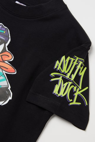 T-shirt Daffy Duck Looney Tunes - Zwart