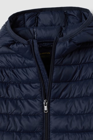 Gewatteerde jas met capuchon - Marineblauw