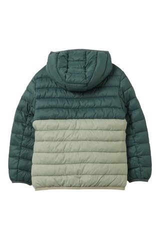 Gewatteerde jas met capuchon - Groen