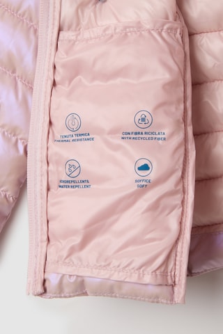 Gewatteerde jas met capuchon - Roze