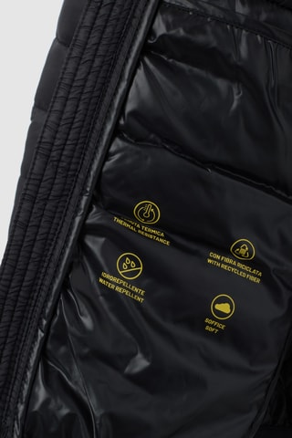 Gewatteerde jas met capuchon - Zwart