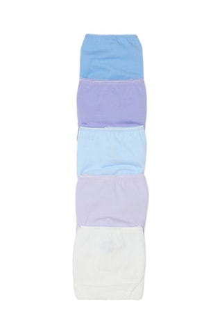 5 Biologisch Katoenen Slips - Hemelsblauw en Paars