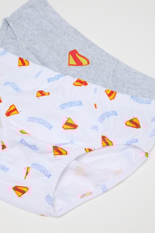 5 slips Superman Justice League DC Comics - Wit, hemelsblauw en lichtgrijs