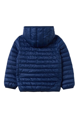 Gewatteerde jas met capuchon - Marineblauw