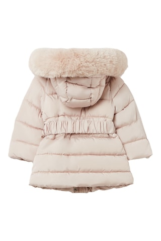 Gewatteerde jas met capuchon - Roze