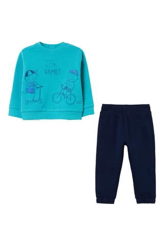 Sweater en Joggingbroek- Turquoise en Marineblauw